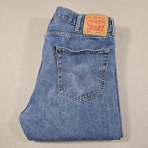Levi's 505 Regular Fit Men's Jeans Size 38x34 Straight Leg Distressed Blue Denim